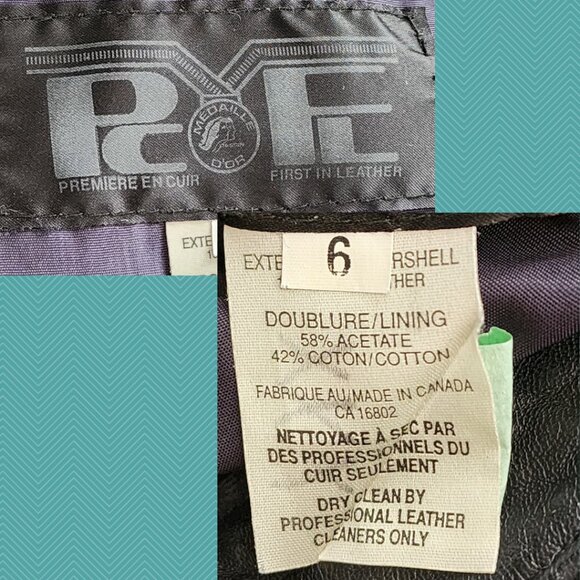 PCFL Vtg Dark Navy Leather High Rise Pleated Front Pants - Picture 5 of 7